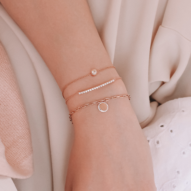 Bezel diamond bracelet